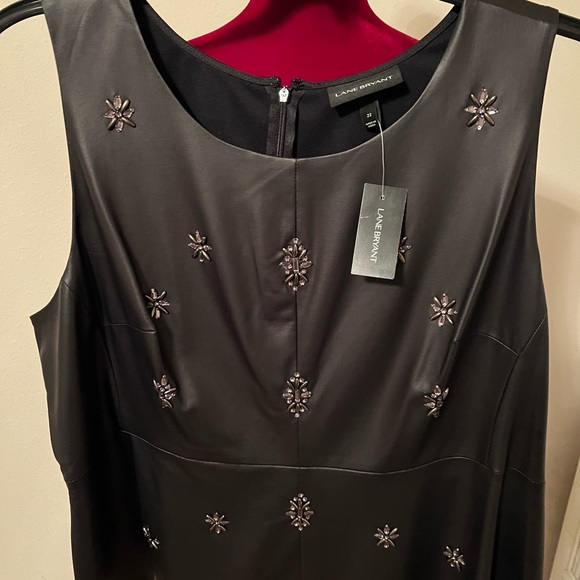 Lane Bryant Pullover Vest Like Top - 1/2 Faux Leather front with Jewels - Picture 8 of 12